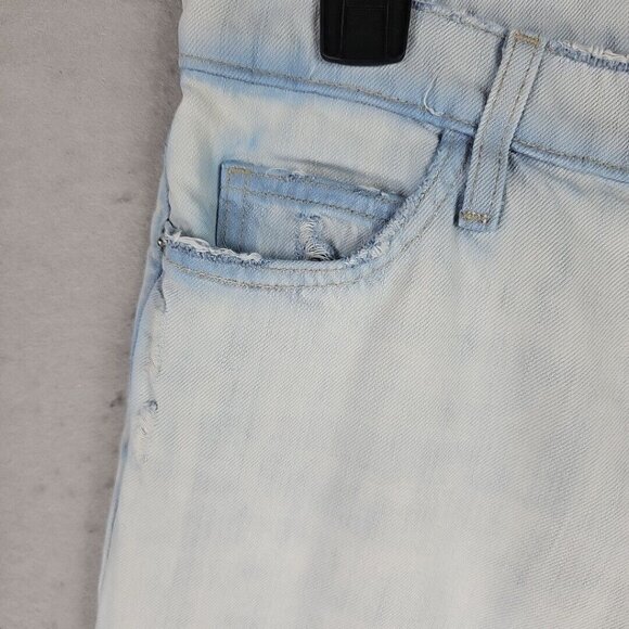 Current/Elliott The Cropped Straight Jeans Womens 25 Channon Destroy Made In USA - Picture 5 of 12